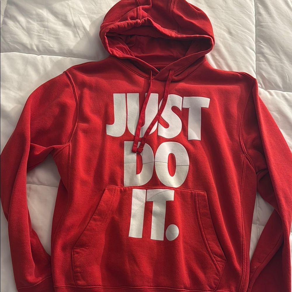 Nike Red Hoodie with White Print